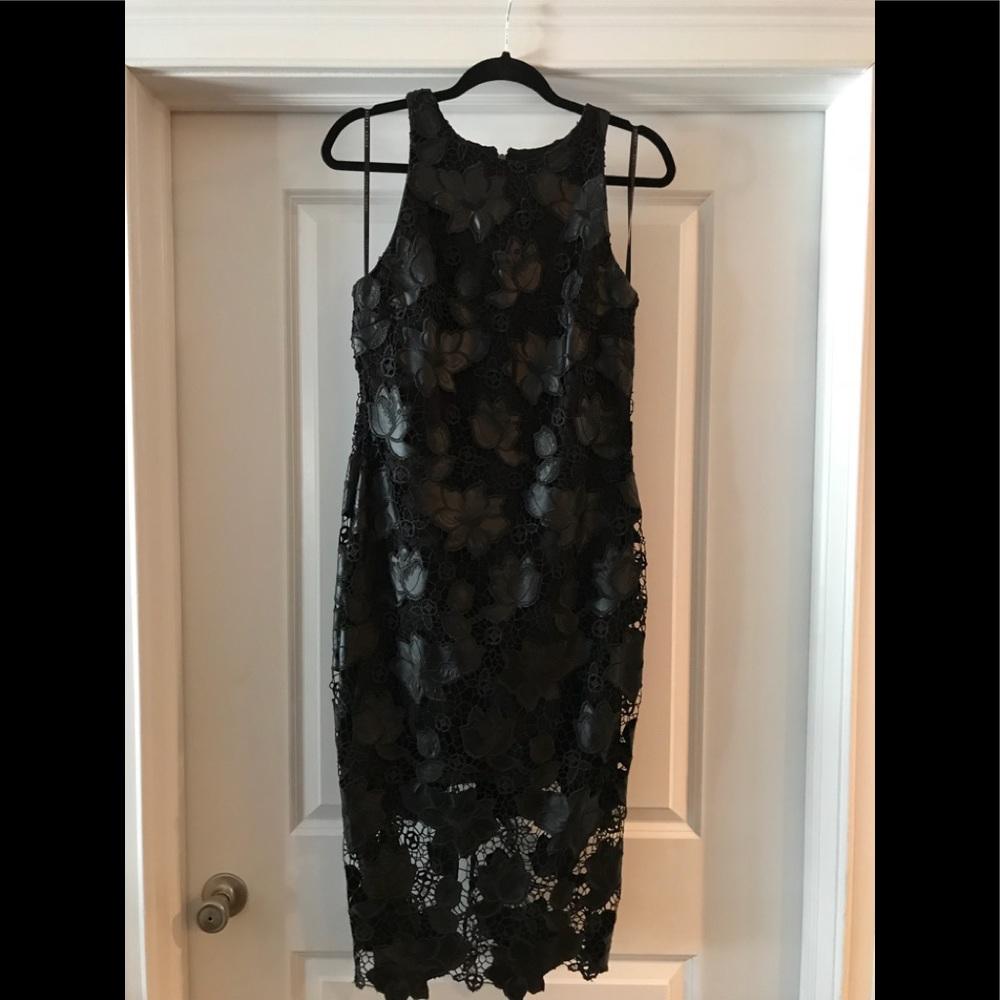 Alexia Admor Faux Leather-Lace Sheath Dress